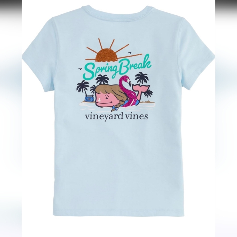 Vineyard Vines Girls Girls' Spring Break Short-Sleeve Pocket Tee New In Package